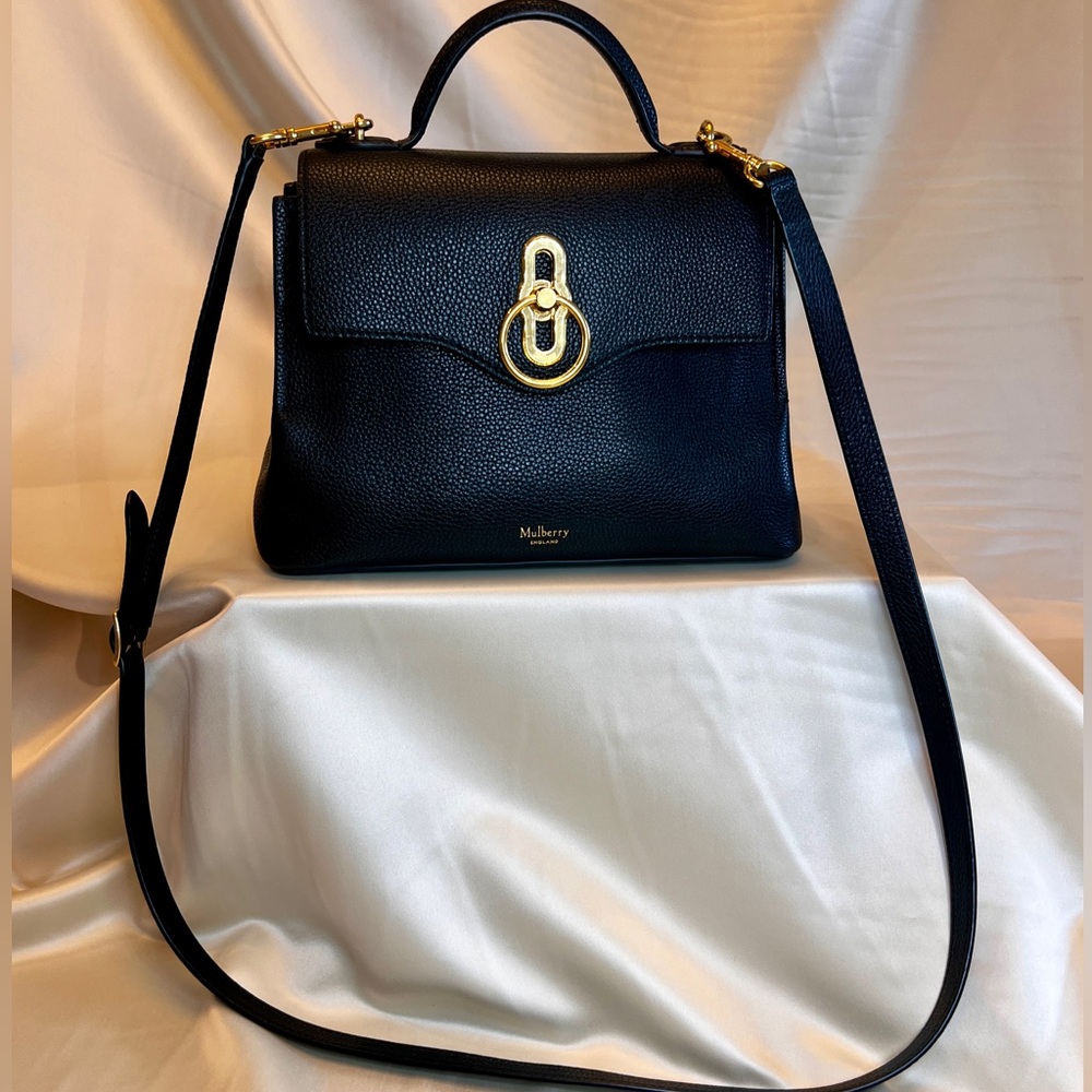 Mulberry Mini Seaton Bag in Black Grain Leather